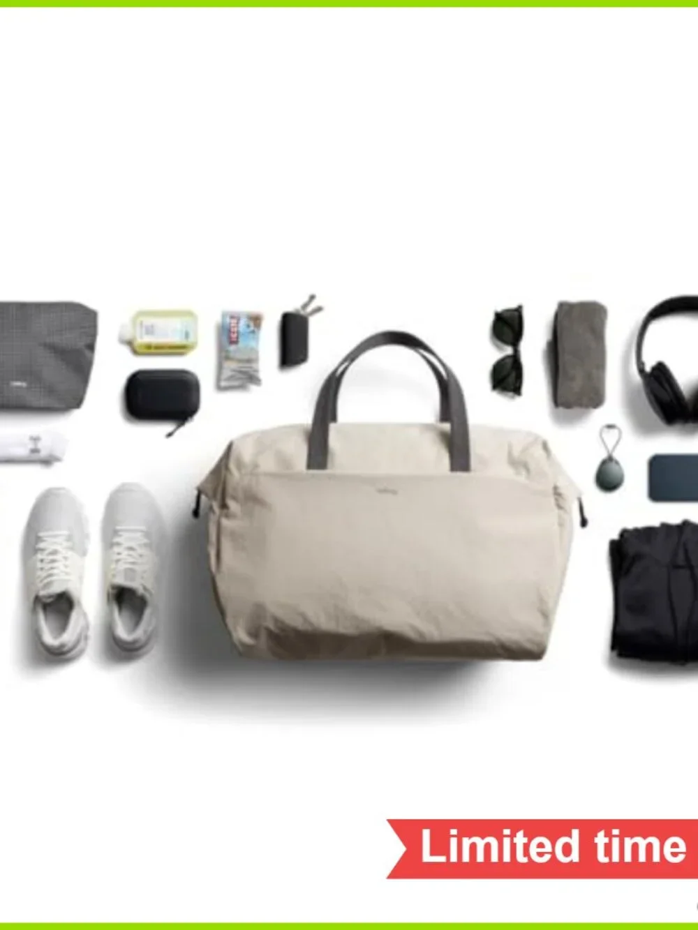 Lightweight Technical Duffel Bag Water-Resistant Recycled PET with Detachable